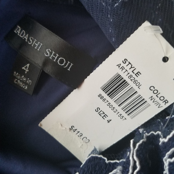 NWT Embroidered Crepe Gown